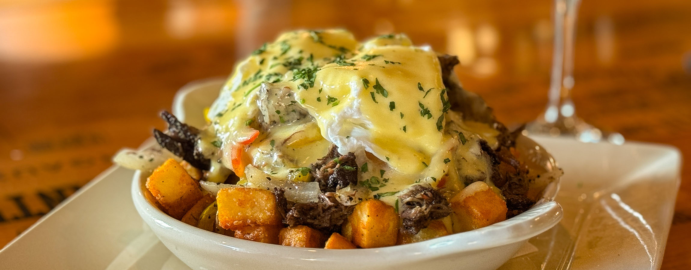 Short Rib Hash served for brunch at Napa Kitchen & Bar in Columbus, Ohio.